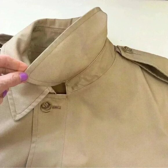 Vintage London Fog Maincoats Trench Coat Insulated Rain Topper Tan Beige 42Short - Picture 13 of 16